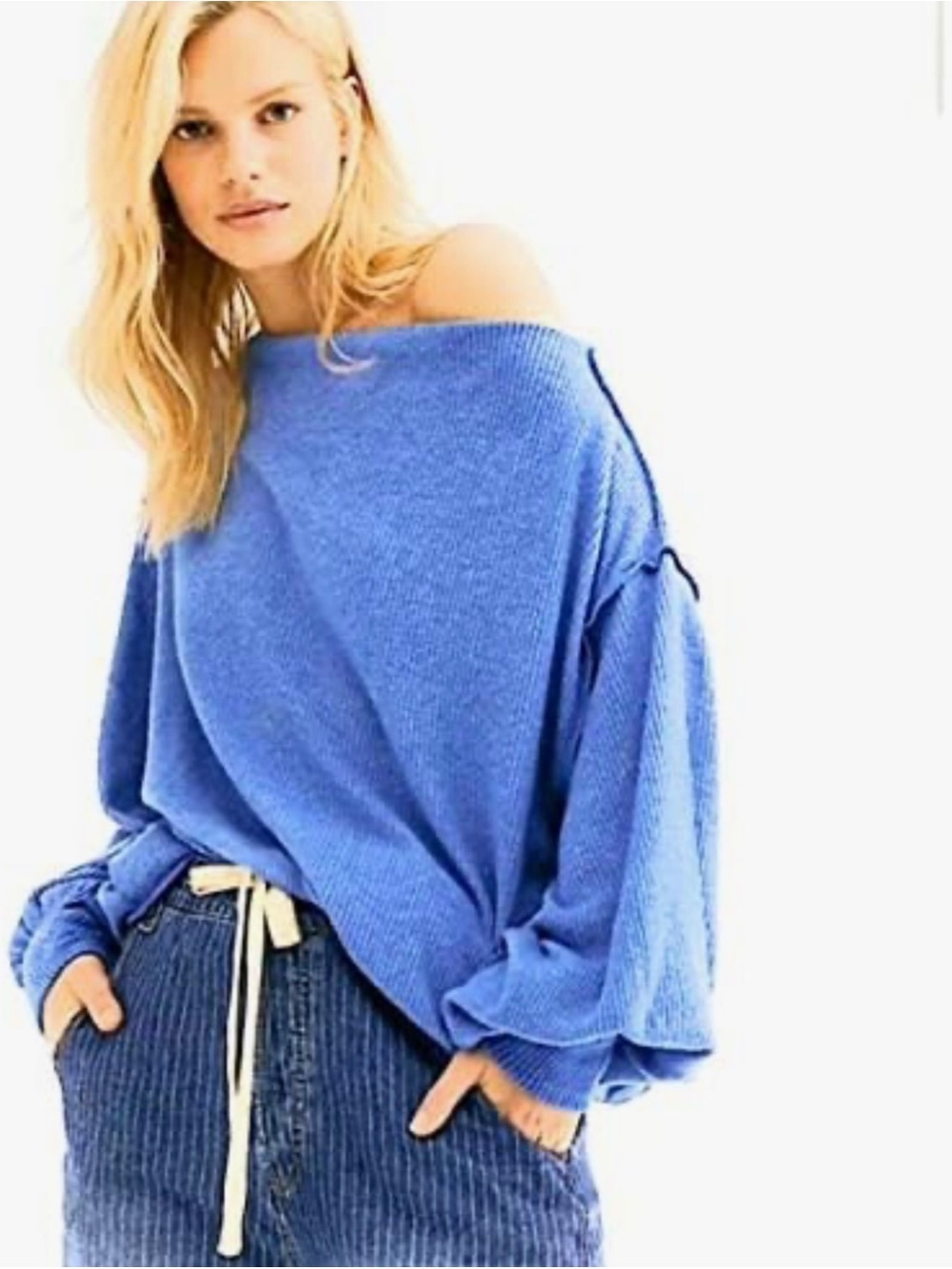WE THE FREE Boho Casual Oversized Main Squeeze Hacci Top Size S